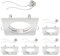 ledscom.de 5 Stück Deckeneinbaurahmen RIR Einbaurahmen weiß matt eckig (LED/Halogen/MR16/50mm) inkl. GU5.3 Fassung