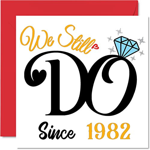 Karte zum 41. Jahrestag für Ehemann und Ehefrau – We Still Do Since 1982 – Glückwunschkarten zum 41. Hochzeitstag für den Partner, 145 mm große Grußkarten für den einundvierzigsten Jahrestag