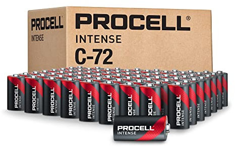 ProCell Intense C Cell High-Performance Alkaline Batteries (72 Pack), 10-Year Shelf Life, Bulk Value Pack for High Power Professional Devices