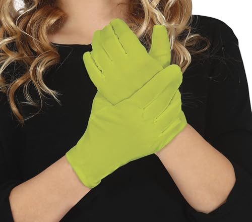 Fiestas GUIRCA Limettengrüne Handschuhe für Kinder (Einheitsgröße), Kostümzubehör für Jungen und Mädchen, ideal für Halloween, Karneval, Mottopartys und Feiern - Limettengrün