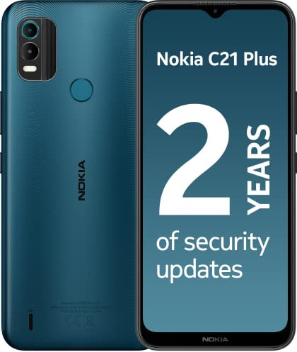 Nokia C21 Plus Smartphone with 6.5 HD+ Display, Toughened Glass, 2-Day Battery Life, 13MP Dual-Camera with HDR-Dual Sim (Renewed)