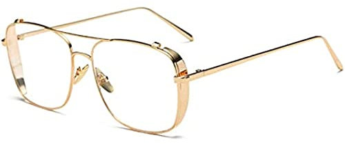 kachawoo Alte Männer Quadratische Gläser Oversized Steampunk Metall Gold Rahmen Brillen Retro Frauen 1920er Jahre Mode 50er Jahre 70er Jahre Cosplay Brillen (gold frame)