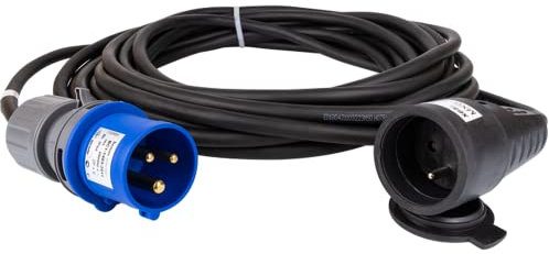 VSDITALIA - Prolunga Adattatore 5 Metri con Spina Cee e Presa Standard Tedesco - Cavo 3G1.5 - Protezione IP44 - Camper Campeggio Cantiere Giardino (5 metri)