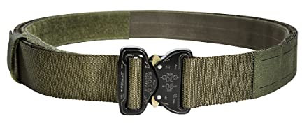 Tasmanian Tiger TT Modular Belt Set Flacher 43mm Cobra Koppel Ausrüstungs- und Dienst-Gürtel mit Laser Cut Molle inkl. Innengürtel (M, Oliv)