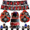 SMLHPARTY Birthday Party Decorations: 18pcs Balloons, 13pcs Cake Toppers, 1pcs Happy Birthday Banner - Roblox Cartoon Theme - Red