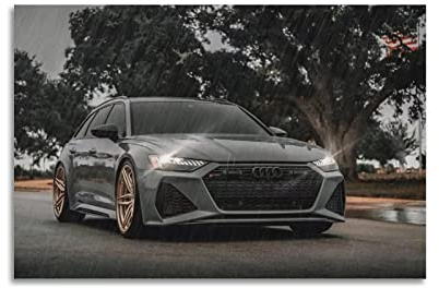 JUNNA Sportwagen-Poster für Audi RS6 Hyper Car Racing Car Dekorative Malerei Leinwand Wand und Kunst Bild Familie Schlafzimmer Dekor 60 x 90 cm