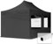 TOOLPORT 3x4,5m Faltpavillon Pavillon Partyzelt Gazebo Stahl 30mm, 4 Seitenteile, Panoramafenster, schwarz