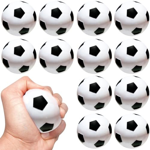 Mini Sportbälle, 12 Stück Mini Fußball, Schaumstoffbälle, Schaumstoff Tennisbälle für Kinder und Erwachsene für Fußball Party, Mitbringsel für Kindergeburtstage