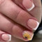 JUSTOTRY 24 Stück Weiß Eckig Nägel Zum Aufkleben Kurz,Schöne Sonnenblume Press on Nails,Glossy Kunstnägel Fake Nails für Nails Art,Square French Fingernägel Künstliche Nägel für Frauen