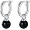 Schwarzer Onyx Hoop Ohrringe Sterling Silber Onyx Tropfen Baumeln Schmuck Geschenke für Frauen