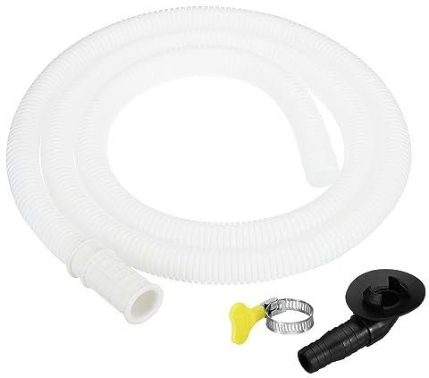 PATIKIL 4.9ft Aria Condizionatore Drenaggio Tubo Flessibile Kit, Universale Drenaggio Connettore Tubo con Morsetto Connettore 7 per Mini-Split Finestra Unità AC Rubinetto, Bianco