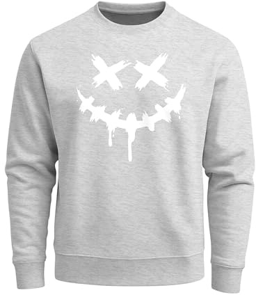 Neverless® Sweatshirt Herren Drip Face Techwear Fashion Streetstyle Smiling Face Smile Trend Rundhals-Pullover Fashion
