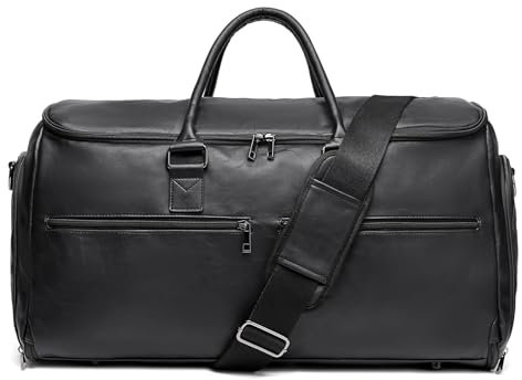 Garment Duffel Bag Schwarz Konvertierbare Reise Kleidertasche für Männer Frauen, Trage auf Kleidertasche für Reisen 2 in 1 hängende Koffer Anzug Business Reisetasche, schwarz