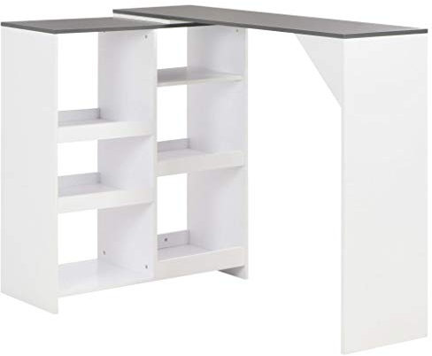 Gecheer Bartisch Stehtisch Bistrotisch Bartheke Tresen Tisch Style,mit Beweglichem Regal,Gesamtabmessungen: 138 x 40 x 120 cm (L x B x H),Spanplatte,Farben zur Auswahl