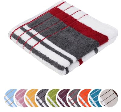 liebling Handtuch, 100% Baumwolle, Serie Potsdam, 50 x 100 cm, 60 Grad waschbar, trocknergeeignet, Farbe: anthrazit & Bordeaux