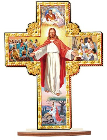 JISHSHAY Diamond Painting Tischdekoration Ornament Jesus Diamant Painting Tischdekoration Jesus Diamantmalerei Ornamente Tischdeko Kreuz Diamaond Malerei Tischdeko Kreuz Diamant Malerei Tisch Deko