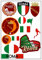 Daged Rom Italien Aufkleber Karte 11 Stück - PKW Auto Motorrad Biker Flagge Fahne Vinyl ST