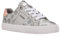 GUESS Women's Loven Sneaker, Silver/Pink Glitter Logo 099, 7 UK