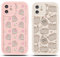 2 Stück Handyhülle für iPhone 12 6.1, Anime Cartoon Cute Katze Pusheen Cat Manga Muster mit Weich TPU Silikon Schutzhülle Kawaii Case Stoßfest Kratzfest Bumper Cover, Rosa