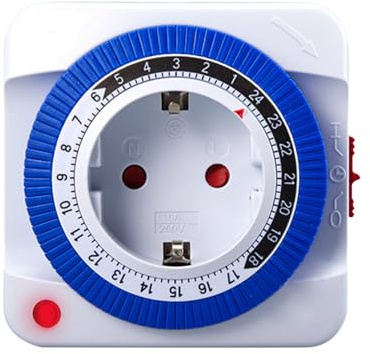 Jadeshay Enchufe Temporizador,Temporizador Analogico Programable 24 Horas 96 Segmentos de Conmutación 16A para Electrodomésticos,Intervalo de Conmutación de 15 Minutos
