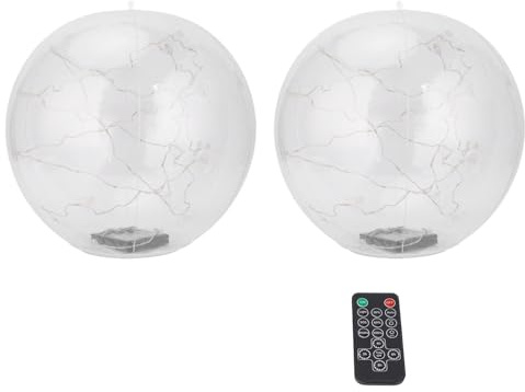 Ejoyous Schwimmende Poolbeleuchtung, 2 Stück Solar Schwimmende Pool Beleuchtung mit Fernbedienung LED Pool Lichter Kugel, geeignet für Pool Garten Teich Rasen Deko