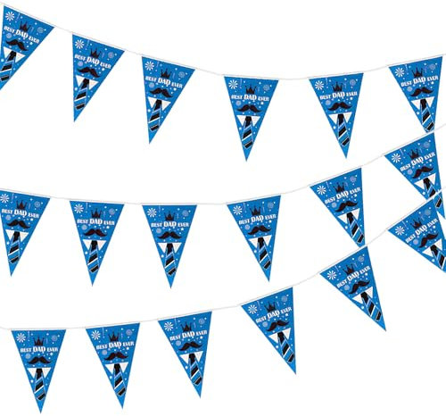 Vatertag Wimpelkette Banner, Vatertag Dekorationen, Best Dad Ever Dekoration Banner, Vatertag Party Dekoration, Papa Geburtstag Geschenke Party Hängende Dekor für Partys Vatertag Foto Hintergrund