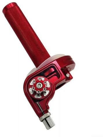 Mango de acelerador CNC para motocicleta, diseñado para un control y comodidad óptimos, adecuado para la mayoría de motocicletas con ajuste de 22 mm (rojo)