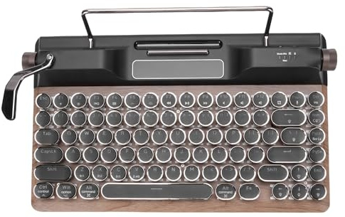 Annadue Retro Mechanische Tastatur Im Typewriter-Stil RGB Hintergrundbeleuchtung 84 Tasten Bluetooth 5.0/2.4G/Kabelgebundene Blue Achse Kompatibel mit PC/Laptop/Pad/Telefonbüro/Gaming
