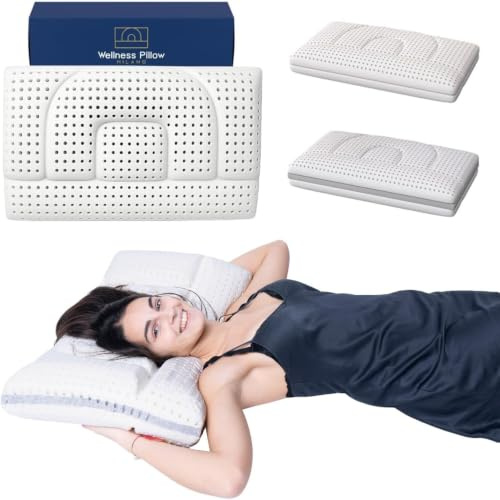 Wellness Pillow Milano Recovery Pillow Memory Foam 70 x 40 x 14 cm – Ergonomisches Nackenstützkissen gegen Nackenschmerzen, atmungsaktiv (kein Bezug enthalten) | Für Seiten- & Rückenschläfer