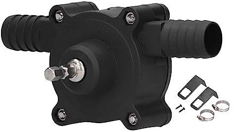 ZAICOLER Drill Pump, ABS Mini Self Priming Portable Electric Drill Hand Pump with Fixing Ring Bracket and Screw for Srping Water, Sea Water, Oil, Dilute Organic Solvents