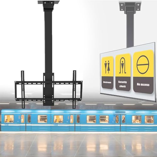 Soporte de elevación de techo para TV motorizado, soporte de techo para TV motorizado telescópico con elevación automática, soporte de montaje para TV de techo vertical/colgable/ajustable en altura