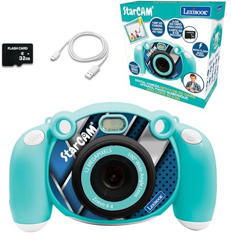 Lexibook, 4-in-1 Kinderkamera, DJ080LXB | Foto, Video, Audio & Spiele, 32 GB SD-Karte