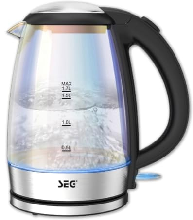 SEG Glaswasserkocher GWK 2102 SS mit LED 1,7l 2200 Watt 240V NEU