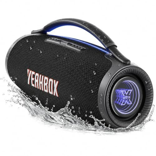 YEAHBOX Sonic Boom Ultra Bluetooth Lautsprecher 320W, 500W Peak, Schwarz | Partybox mit Subwoofer, 3-Wege-5-Treiber-System, HDMI ARC, TWS-Stereo und synchronisierte RGB-Beleuchtung für TV, Musik