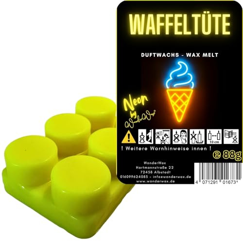 WonderWax Neon Duftriegel 6 x Duftwachs Kreise Wachsmelt Duftwachs Raumduft für Duftlampen Soja Wachs Melts Duftmelt Aroma Wellnes Kerzen Wärmer Wax Tarts Waffeltüte