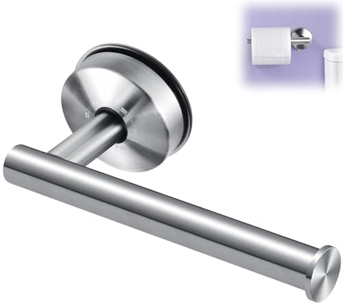 1-Piece Suction Cup Toilet Paper Holder No Drill Toilet Roll Holder for Bathroom and Kitchen Removable Tissue Dispenser for RV and Rental Apartment Rustproof SUS 304 Stainless Steel