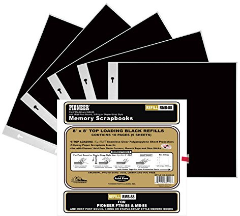 Pioneer Black Refill Pages for 8 Inch by 8 Inch Memory Books