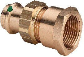 Viega Verschraubung mit SC Sanpress 2262 flachdichtend in 15 mm x Rp3/4 Rotguss, 133160