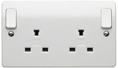 Mk K1246WHI 13A 2-Gang Double Pole Switch Socket