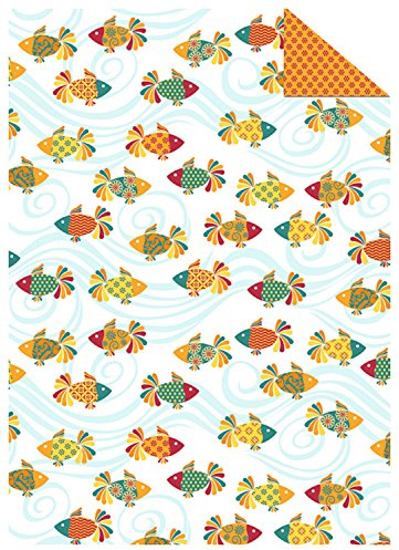 Ursus 13244603 - Fotokarton, Fische orange, DIN A4, 300 g/qm, 10 Blatt, beidseitig bedruckt, Vorder- und Rückseite in verschiedenen Motiven, aus Frischzellulose, ideal für kreatives Basteln