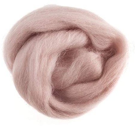 Trimits Natural Felting Roving Wool, Powder Pink, 10 g