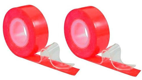 Toolcraft Doppelseitiges Klebeband Power-Zip superstark, 2er Pack, Rot, 2 Stück