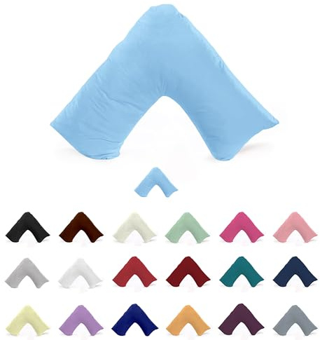 EGYPTO Orthopaedic V Shaped Pillow Nursing Pregnancy Back Support Cases (Sky Blue)