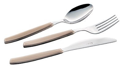 EME Posateria Made In Italy - Servizio 24 Posate Tavola Cromo 6 Persone Acciaio 18/C Colorate Moderne Armoniche, Colore Manico: Indaco 4