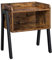 VASAGLE Mesa Auxiliar, Mesita de Noche, Mesa Lateral, Mesa de café Apilable, con Compartimento Delantero Abierto, Marco Metálico Robusto, Fácil de Montar, Marrón Rústico y Negro LET54X