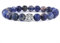 MetJakt Natürliche 8 mm Edelsteine Heilung Crystal Stretch Perlen Armband Armreif mit 925 Sterling Silber Double Happiness Anhänger (Sodalith)