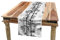 ABAKUHAUS Bambus Tischläufer, Bambus-Baum-Blätter, Esszimmer Küche Rechteckiger Dekorativer Tischläufer, 40 x 180 cm, Weiß