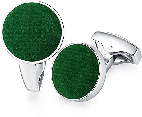 HONEY BEAR Herren Hochzeit Baumwolle Stoff Samt Manschettenknöpfe Cufflinks Manschettenknopf,Runden