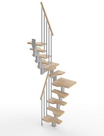 Mister Step Mini escalera para ahorrar espacio a la marinara (3 rampas en U, gris-haya)