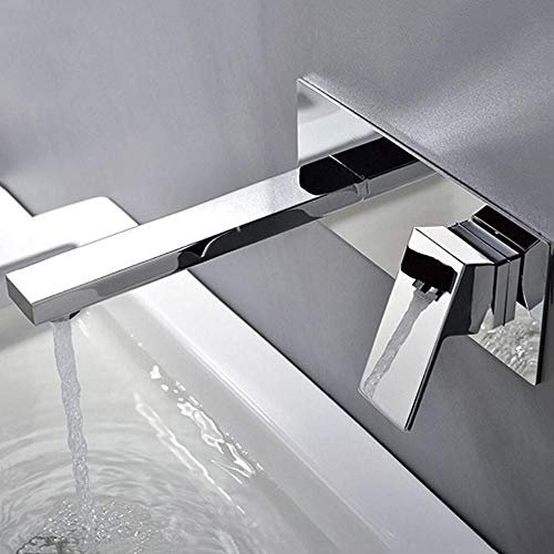 Rubinetto Muro Bagno Lavabo Ugello Miscelatore Cascata Parete Acqua Fredda E Calda Rubinetti Monocomando Per Lavello Ottone Miscelatore Rubinetto Montaggio A Parete (cromato)